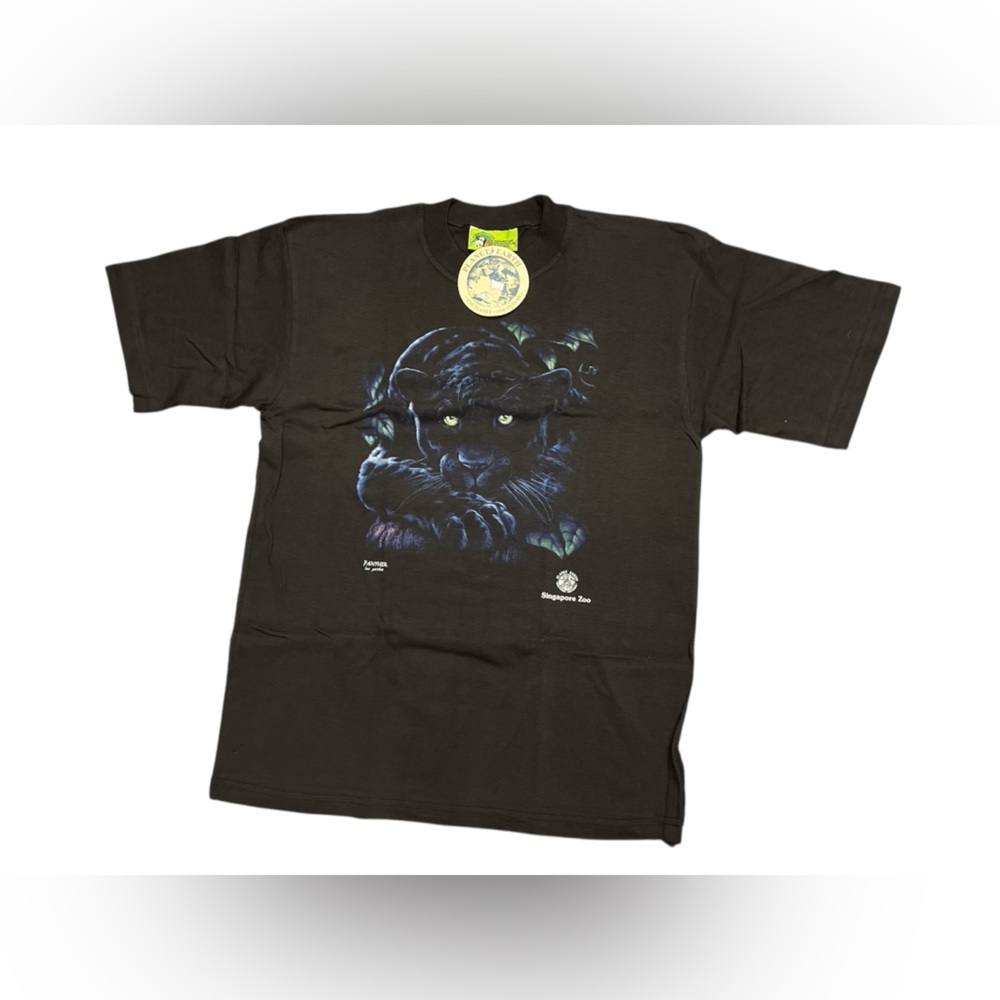 Vintage dead stock Black panther Singapore zoo t shirt size medium